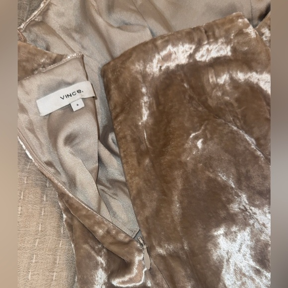 VINCE velvet purl edge paneled slip skirt in oak stone Size:6 STYLE V800430749 - Picture 7 of 16
